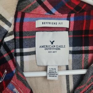 American Eagle Outfitters Red and Blue Plaid Blouse